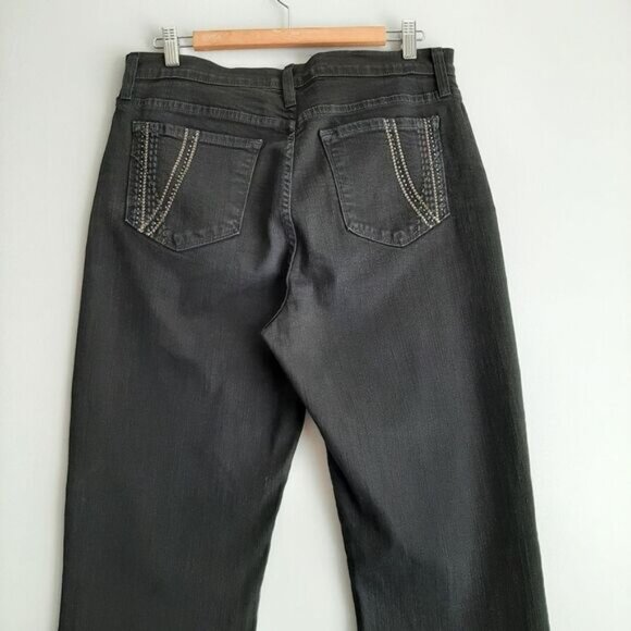NYDJ Lift & Tuck High-Rise Bootcut Black Jeans Sz 14 - Picture 8 of 13